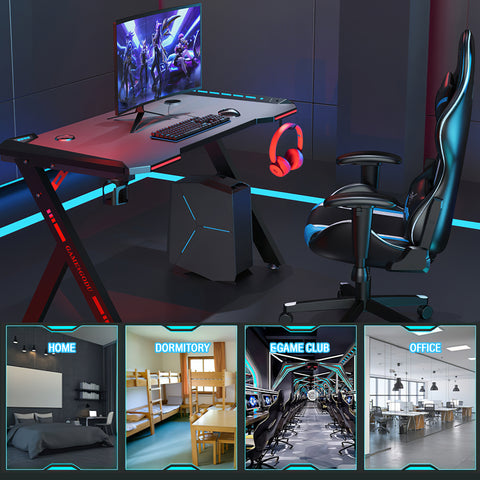 Carbon Fiber LED Gaming Desk R7