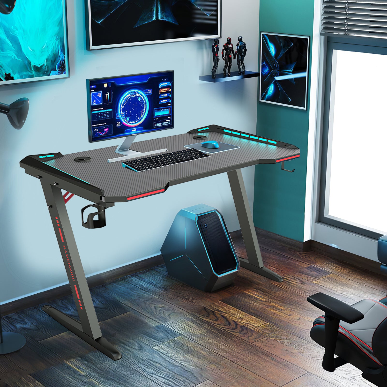 Carbon Fiber LED Gaming Desk G8