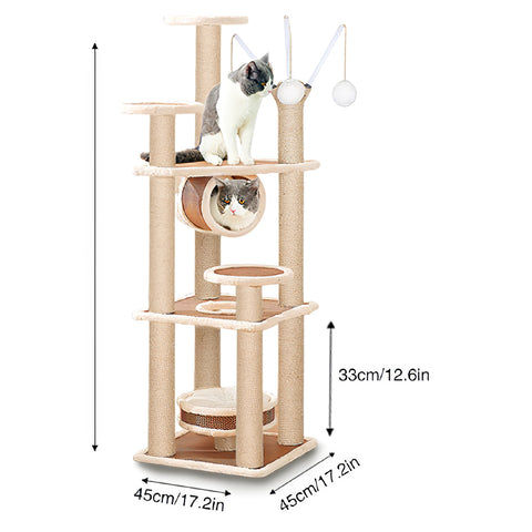 Cat Tree 5-Level Jumping Platform with Bed