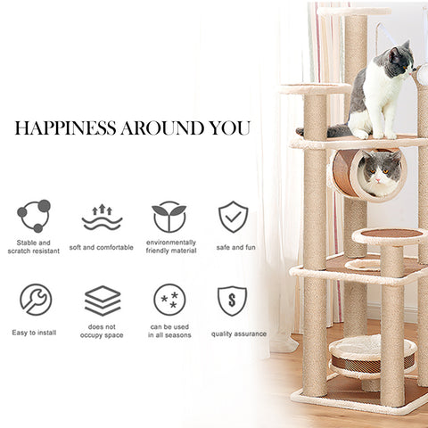 Cat Tree 5-Level Jumping Platform with Bed