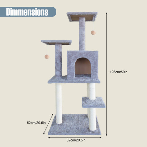 Cat Tree Multi-Level with Square Cave