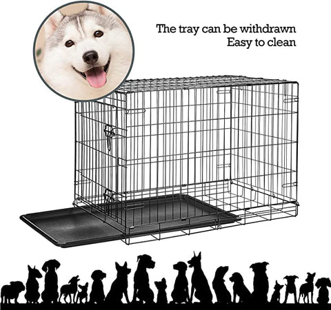 48 inch Dog Crate Stages Double Door 48‘’/121x74x81 cm Folding