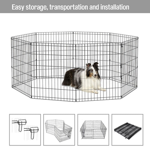 Foldable Metal Dog Pen with Gate