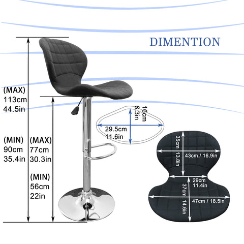 Hydraulic Bar Stool YB-580-1 (Set of 2)