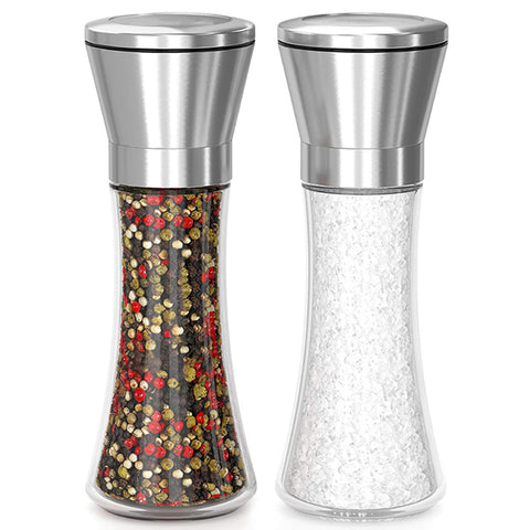 Stainless and Glass Salt and Pepper Grinder