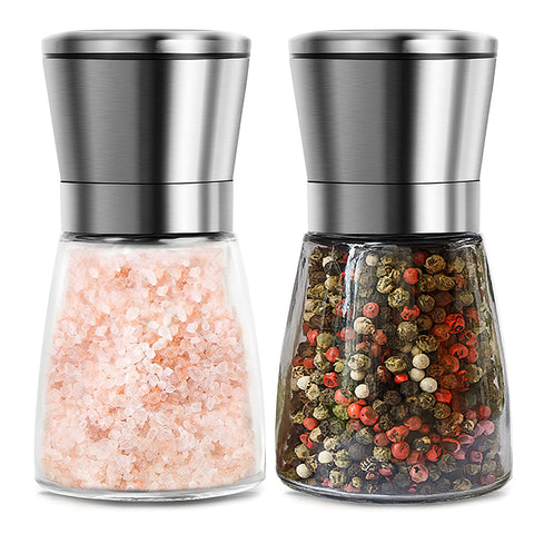 Stainless and Glass Salt and Pepper Grinder