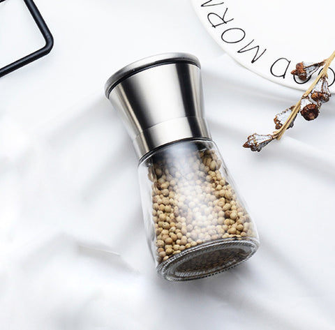 Stainless and Glass Salt and Pepper Grinder