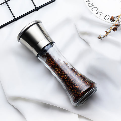 Stainless and Glass Salt and Pepper Grinder