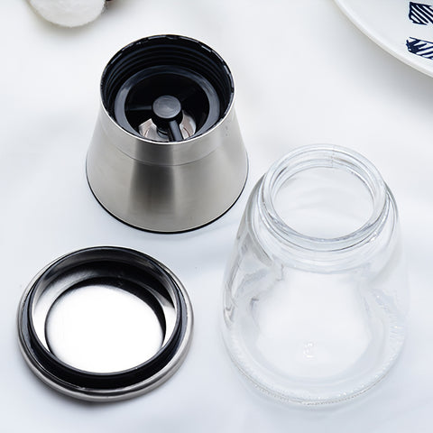 Stainless and Glass Salt and Pepper Grinder