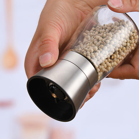 Stainless and Glass Salt and Pepper Grinder