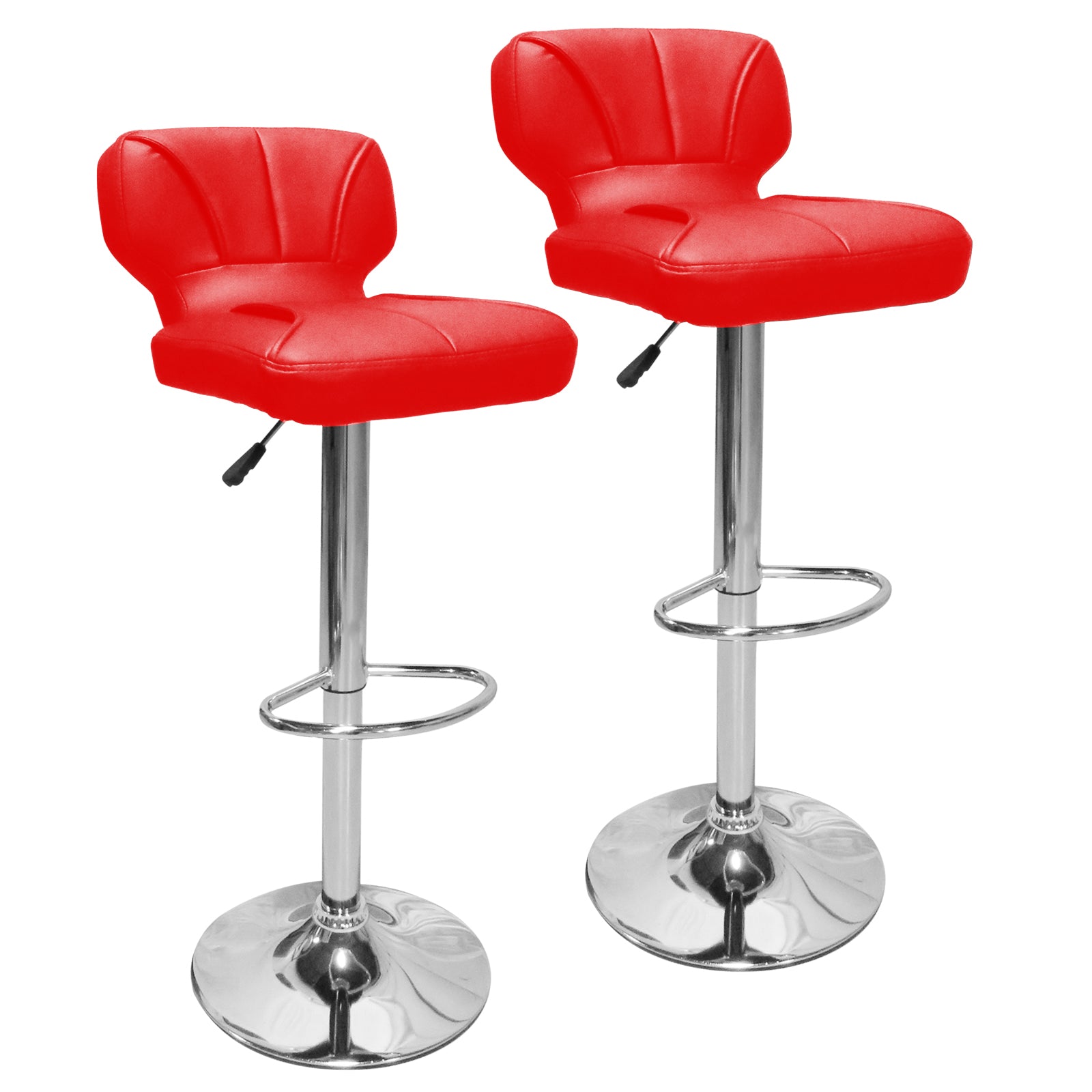 SK Depot (Set of 2)Mid Back 360 Degree Swivel PU Leather Bar Stool