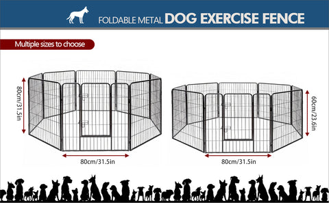 Foldable Metal Dog Pen with Gate
