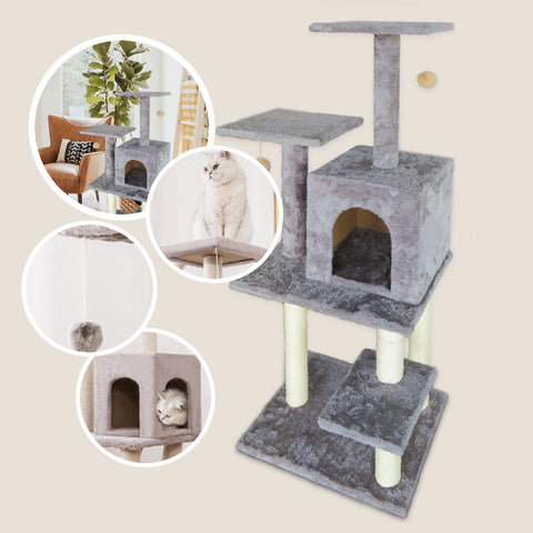 Cat Tree Multi-Level with Square Cave