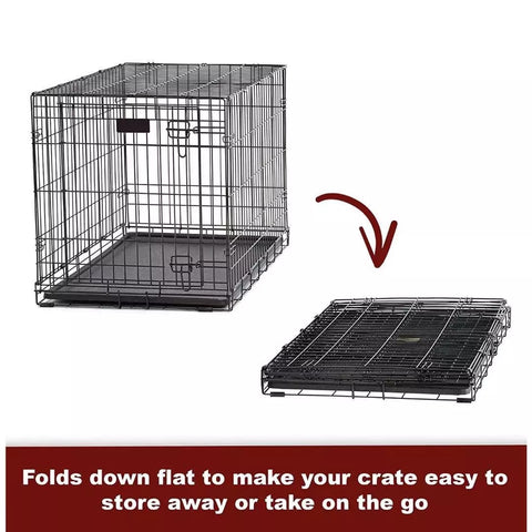 42 inch Dog Crate Stages Double Door 42‘’/107x68.5x77 cm Folding