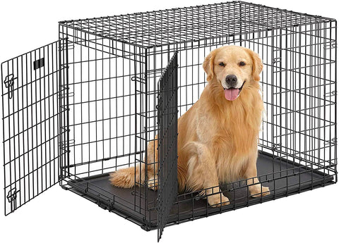 42 inch Dog Crate Stages Double Door 42‘’/107x68.5x77 cm Folding