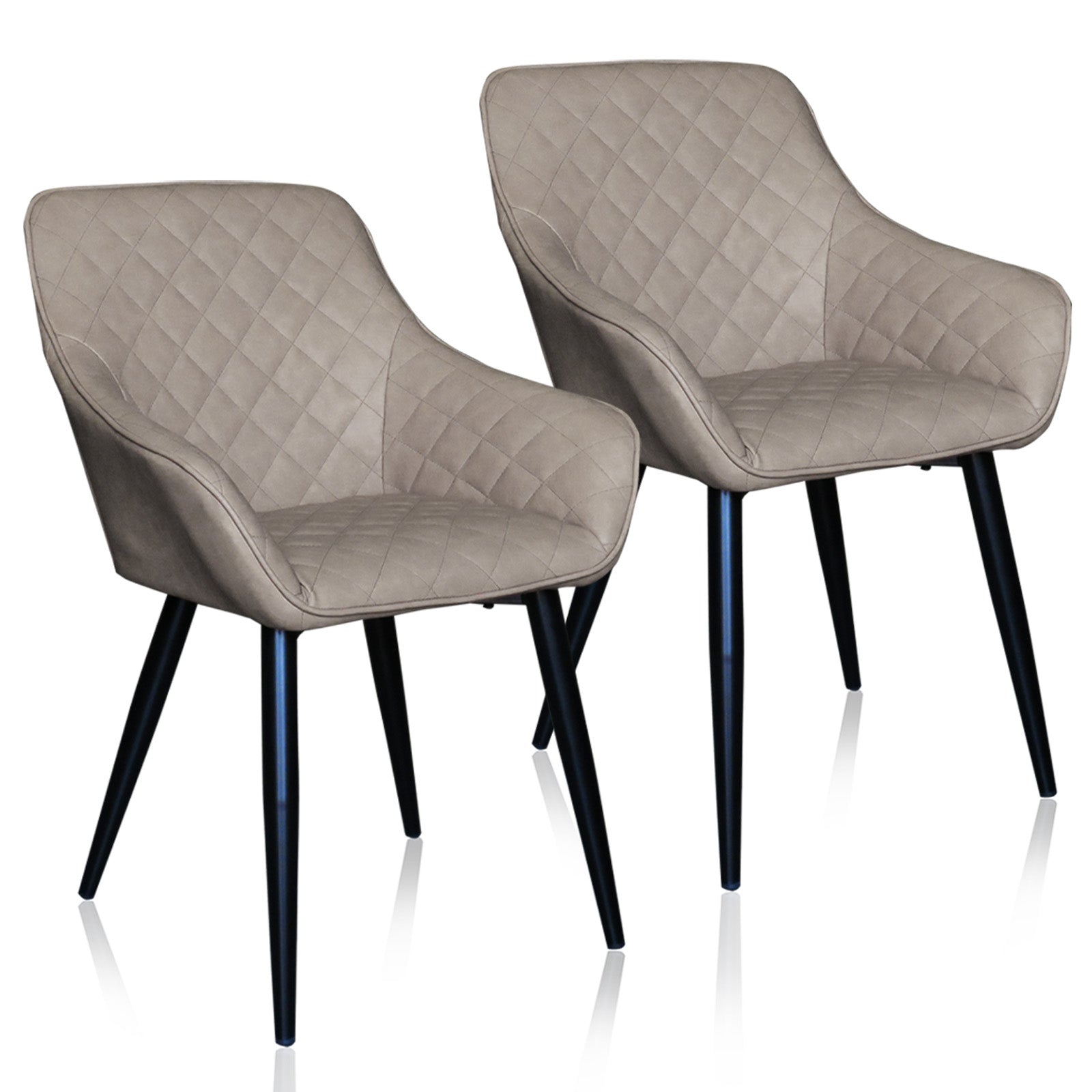 Luxury High Back Armchair with Black Metal Legs (set of 2)