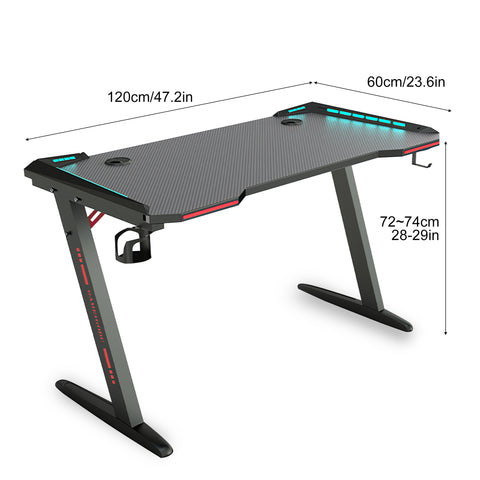 Carbon Fiber LED Gaming Desk G8