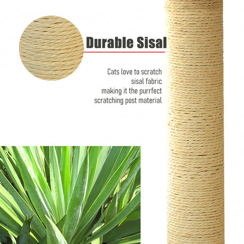 Cat Sisal Scratch Post with Toy Ball & Perch on Top