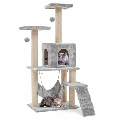 Cat Tree Multi-Level with Hammock & Square Cave