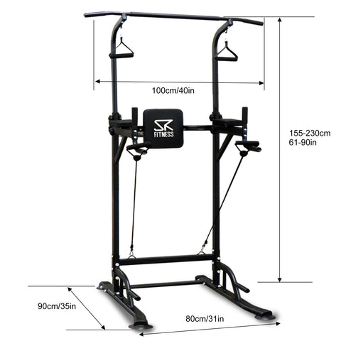 Power Tower Dip Station Multifunction Workout Machine